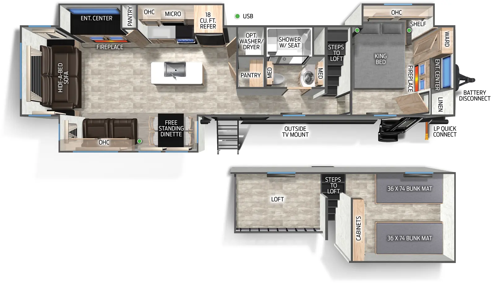 Cherokee 39DLBL Floorplan